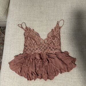 Free People Large Tank with Ruffles - never worn - size large